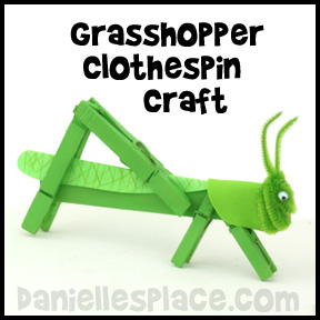 Grasshopper Craft Clothespin Craft from www.daniellesplace.com