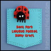 Ladybug Craft - Fork Pocket Buddy from www.daniellesplace.com