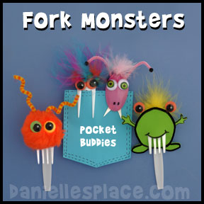 Monster Pocket Buddies Fork Craft for Kids from www.daniellesplace.com