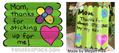 Mother's Day Craft - Foldiing Craft Stick Mother's Day Craft for Kids from www.daniellesplace.com