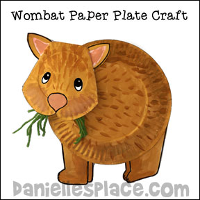 Wombat Paper Plate Craft for Kids from www.daniellesplace.com