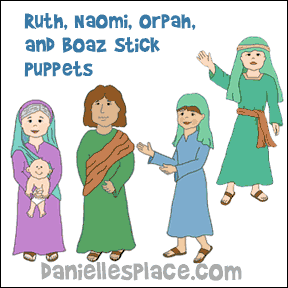 Naomi, Ruth, Boaz, and Orpah Paper Dolls from www.daniellesplace.com