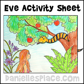 Adam and Eve Color and Activity Sheet from www.daniellesplace.com