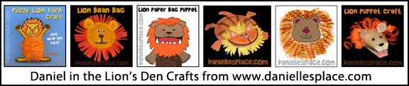 Daniel in the Lion's Den Bible Crafts from www.daniellesplace.com