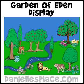 Adam and Eve Garden of Eden Bulletin Board Sheet from www.daniellesplace.com