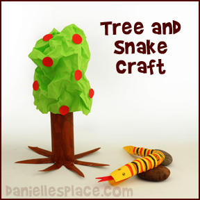 Adam and Eve Garden of Eden Tree and Snake Craft for Sunday School from www.daniellesplace.com