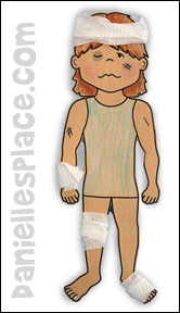 Hurt Man Paper Doll for The Good Samaritan Bible Lesson for Sunday School from www.daniellesplace.com