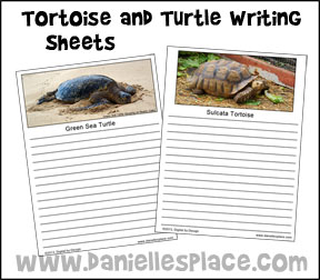 Tortoise and Turtle Writing Sheets from www.daniellesplace.com