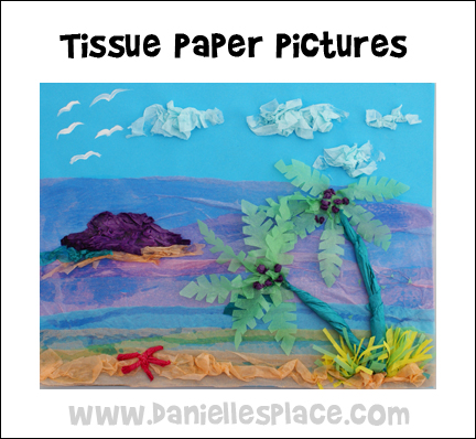 Tissue Paper Picture Craft from www.daniellesplace.com