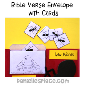 Ant Bible Verse Envelope and Ant Cards