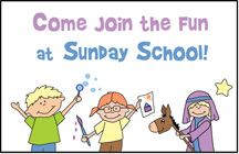 Sunday School Postcard  Come Join the Fun at Sunday School!