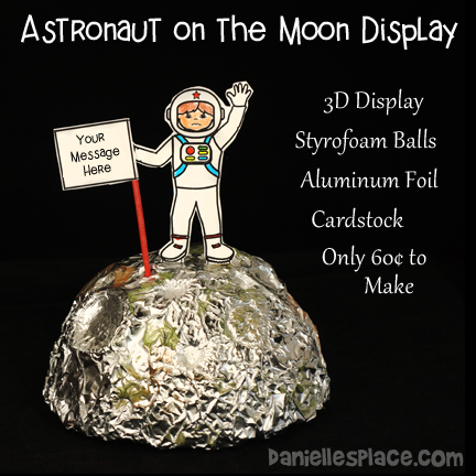 Astronaut on The Moon with Flag 3D Craft for Kids