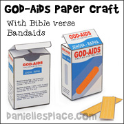 god aid bandaids paper craft www.daniellesplace.com