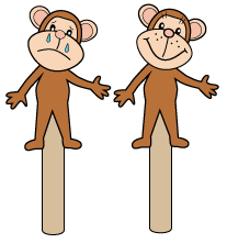 monkey Bible stick puppet Craft for Sunday school