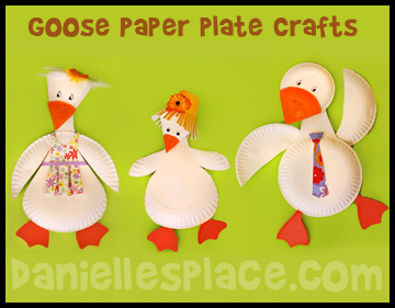 Paper Plate Goose or Duck Craft for Kids www.daniellesplace.com