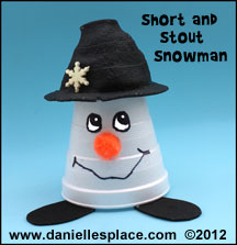 Snowman Short and Stout Cup Craft for Kids www.daniellesplace.com