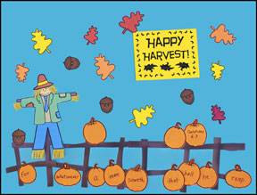 Happy Harvest Fall Bulletin Board Display for Sunday School