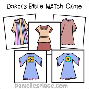 Bible Match Game for Dorcas Bible Lesson 