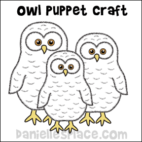 Owl Puppet Craft and Creative Play from www.daniellesplace.com