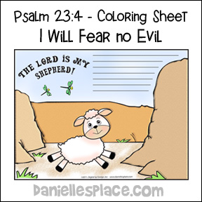 Psalm 23:4 - Coloring Sheep - "I will fear no evil"