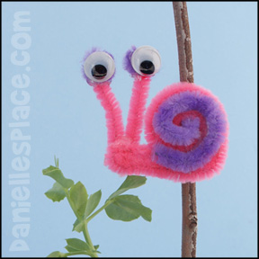Snail Craft - Snail Pipe Cleaner - Chenille Stem Craft from www.daniellesplace.com