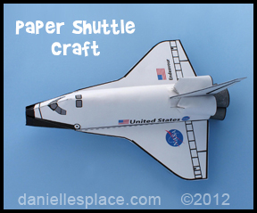 paper space shuttle craft for kids www.daniellesplace.com