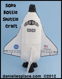 Space Shuttle Pop Bottle Craft for Kids www.daniellesplace.com