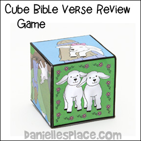 Cube Bible Verse Review Game for Psalms 23 Bible Lesson for Children
