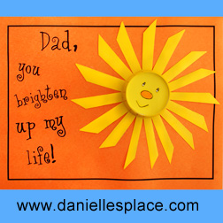 Fathers  Coloring on Dad  You Brighten Up My Life  Father S Day Card Craft For Kids