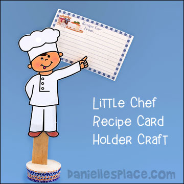 Cartão da receita Little Chef segurar ofício para o Dia das Mães
