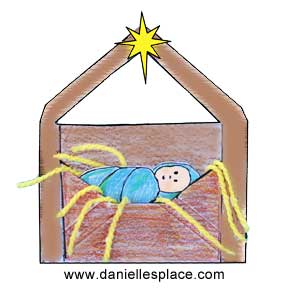 Baby Jesus in the Manger Envelope Craft www.daniellesplace.com