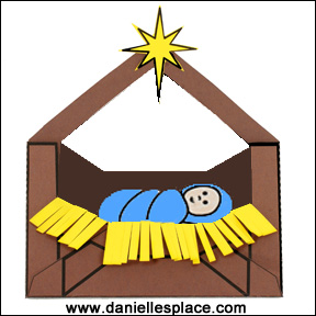 Baby Jesus in a Manger Printable Envelope Craft for Kids from www.daniellesplace.com