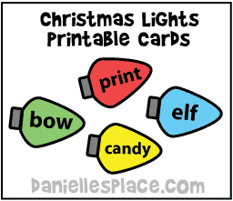 Christmas Lights Printable Cards - Review spelling words or math facts ...
