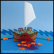 Envelope boat Bible Craft for Sunday school - The Miraculous Catch of Fish www.daniellesplace.com
