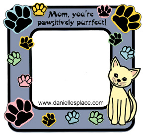 Mom, You're Pawsitively Purrfect Cat Picture Frame Craft for Kids www.daniellesplace.com