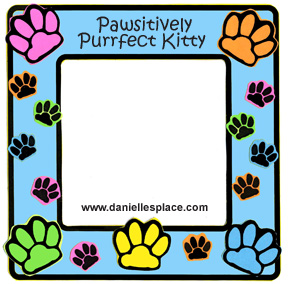 Pawsitively Purrfect Kitty Paw Print Frame Craft www.daniellesplace.com