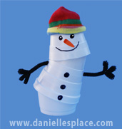 Poseable Snowman Cup Craft for Kids www.daniellesplace.com
