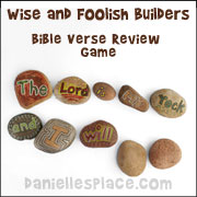 Bible Verse Review Concentration Game for Wise and Foolish Builders Sunday School Lesson from www.daniellesplace.com