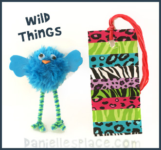 Wild Thing Bookmark and Bird Pompom Craft www.daniellesplace.com