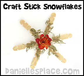Craft stick snowflakes