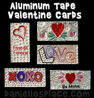 Foil Valentine's Day Card Craft Kids Can Make www.daniellesplace.com