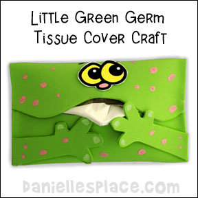 Little Green Germ Tissue Craft for Kids www.daniellesplace.com