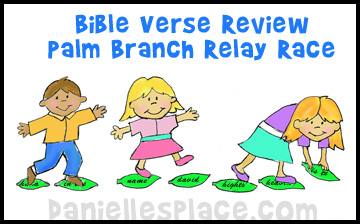 Palm Branch Bible Verse Relay Game for Easter www.daniellesplace.com