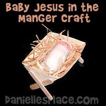 Baby Jesus in a Manger Bible Craft for Sunday School from www.daniellesplace.com