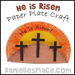 Easter Bible Craft - He is Risen Paper Plate Craft for Bible School from www.daniellesplace.com