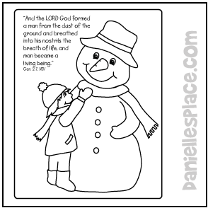 Snowman color sheet www.daniellesplace.com