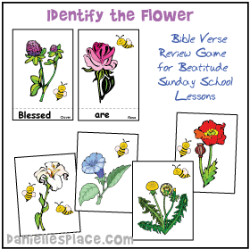 Identify the Flower Bible Verse Review Game for Sunday School Beatitude Lesson from www.daniellesplace.com