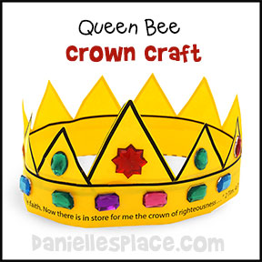 Queen Bee Crown Craft from www.daniellesplace.com