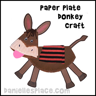 Paper Plate Donkey Craft for Palm Sunday School Lesson for Children from www.daniellesplace.com