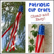 Patriotic Cup Windsock Craft from www.daniellesplace.com